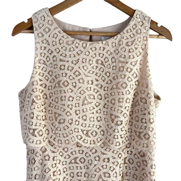 J.Crew Tiered Raindrop Lace Shift Dress Sleeveless in Cream, Size 8 - Picture 3 of 16